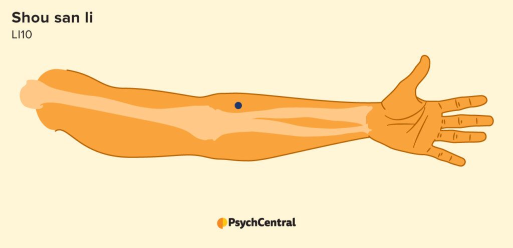 illustration of the shou san li pressure point